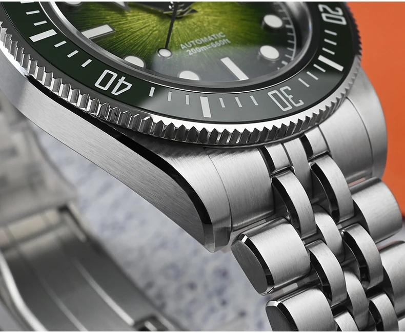 San Martin Orologio da sub da uomo Orologio da polso meccanico automatico Zaffiro 20Bar Lunetta in ceramica Lume Miyota 9015 Quadrante JianZhan sfumato