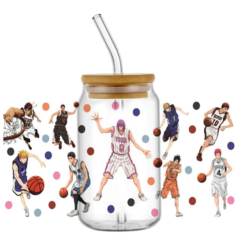 Japanese basketball anime Customizable UV DTF Sticker Wrap For 16oz Tumblers And Libbey Glasses cup wrap home decoration