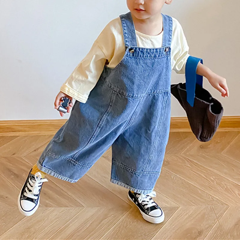 2025 Herbst Neue Kinder-Latzhose, Baby Jungen Mädchen Lässiger Jeans-Overall, Einfarbiger Freizeitanzug, 1-7 Jahre, Hochwertige Latzhose für Kinder – Detail 9