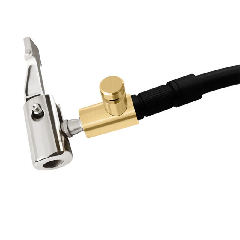 Adaptador do bocal da bomba de ar com deflação, conector da válvula do Inflator, grampo principal do metal, conversão rápida, carro