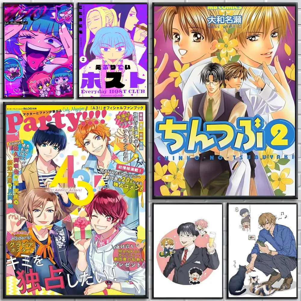 Anime Everyday Host Poster poster Self-adhesive wall stickers, suitable for room decoration, high-quality printing.