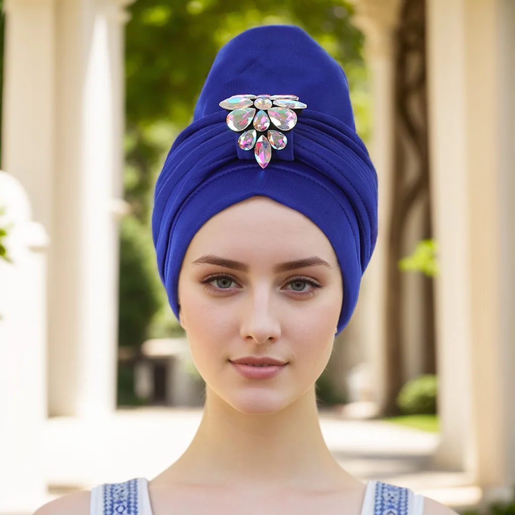 

Африканская Aso Oke, женская мусульманская химиотерапия, хиджаб, шляпа с бриллиантами, авто Геле, повязка на голову, тюрбан, повязка на голову, капот от выпадения волос, свадебная вечеринка, чехол