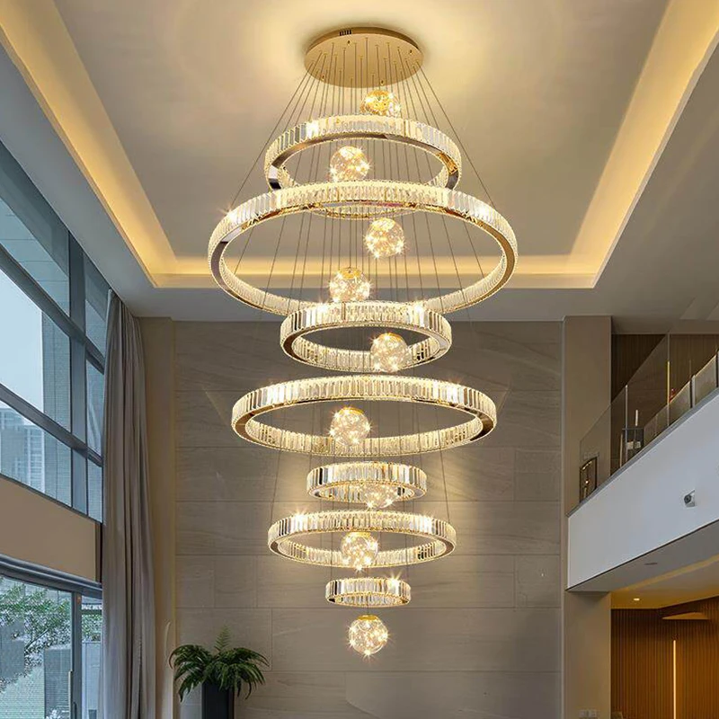 Modern home decor led lights pendant light lamps forstaircase Chandeliers for living room hanging light indoor lighting