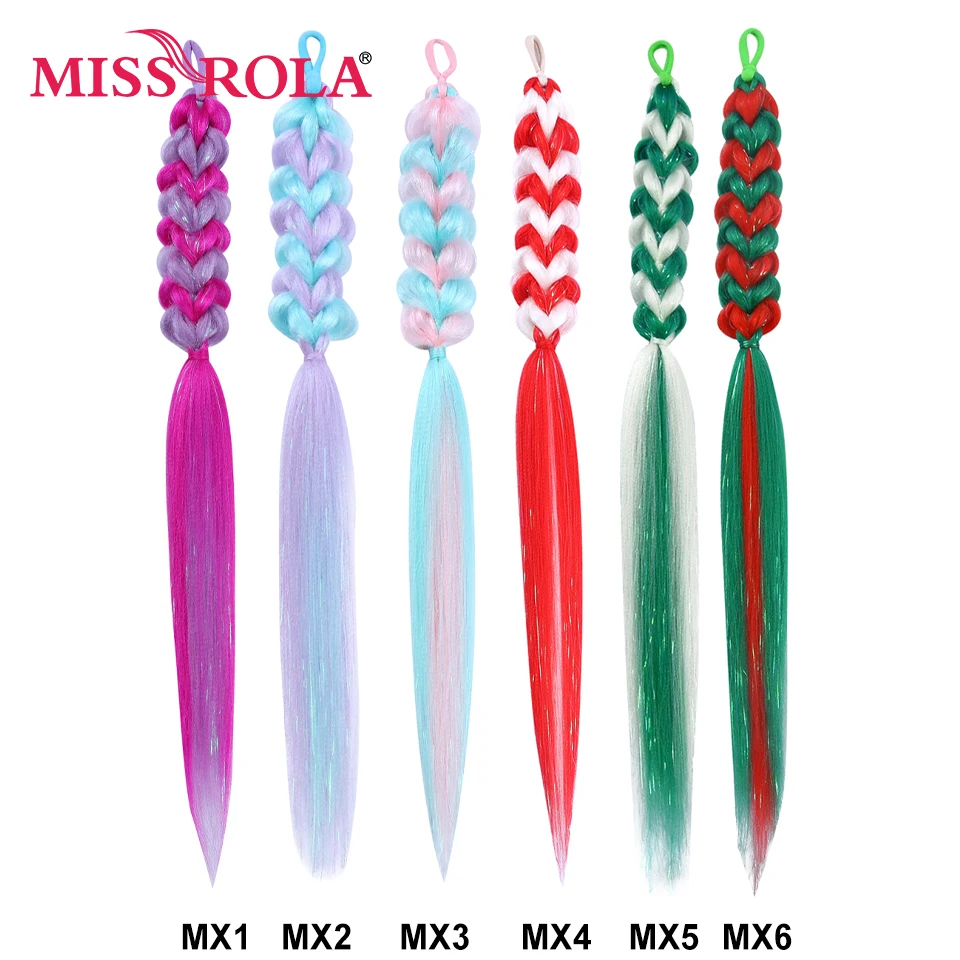 MISS ROLA New Colors  3D heart shape Braid Ponytail Synthetic Kanekalon Hair Tinsel Wire Extension Twist Braid Bulk Wholesale