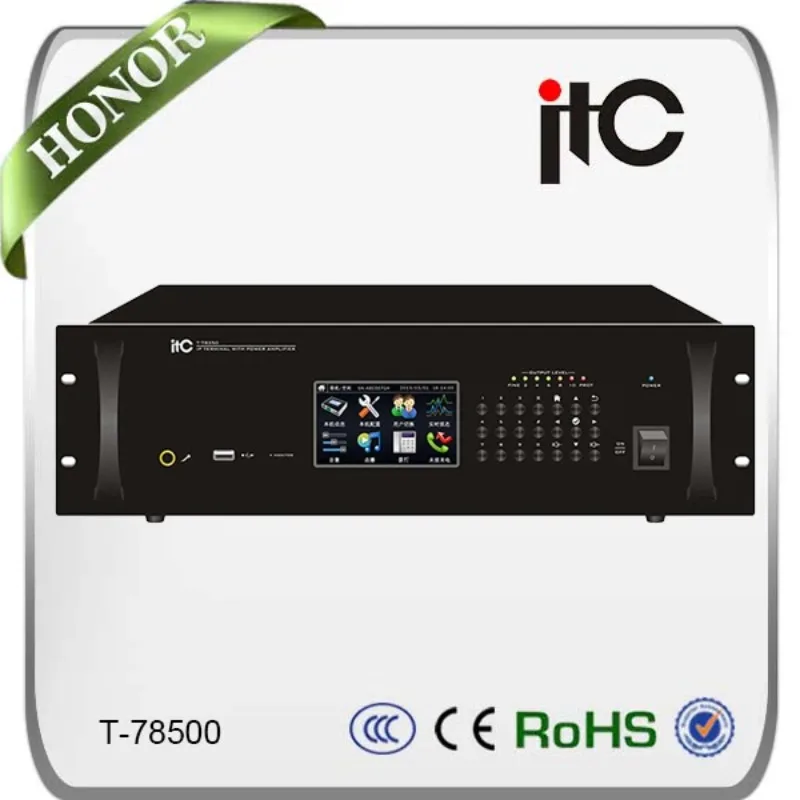 ITC T-78500 IP Based Pa System Network Audio Amplifiers 500W For Projects