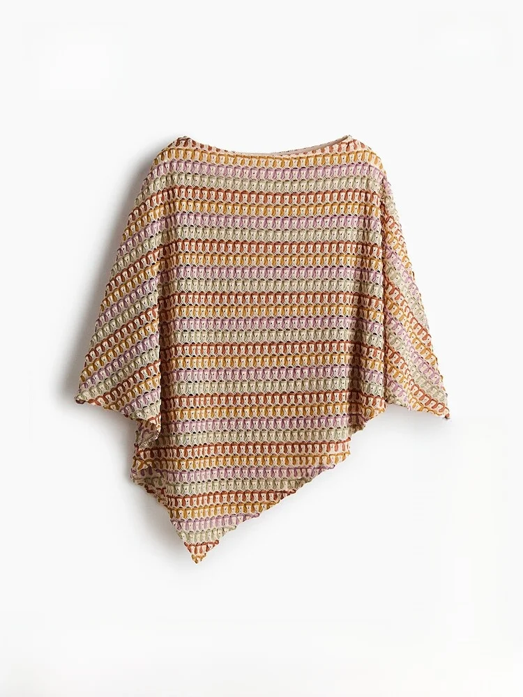 

H&M Women's Shirt Spring 2026 Asymmetrical Hook Knitted Wrap Style Fashion Commuting Shirt Casual Loose Fit Long Sleeve