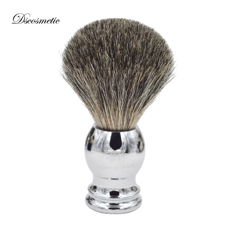 Dscosmetic pure natural high quality  Hair shaving brush with metal Handle  Shaving Brush for shave barber tool
