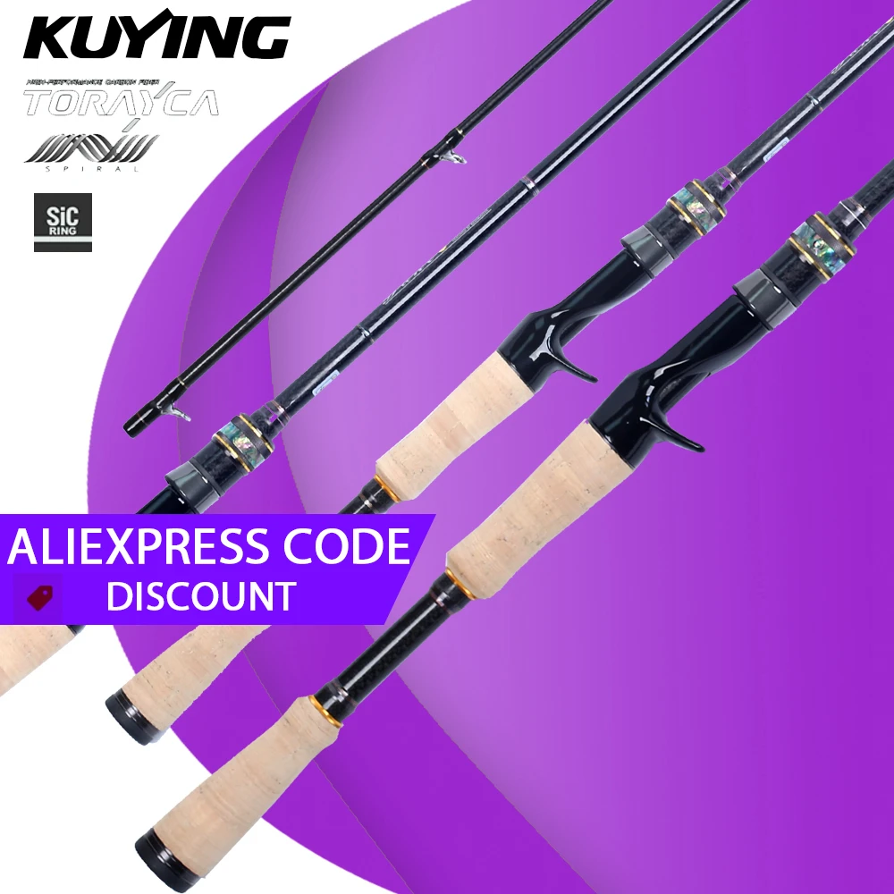 

KUYING DUKE Competation Bass Master Fishing Rod Casting 6'5" 6'6" M ML Super Fast Action FUJI SIC Ring Toray Carbon