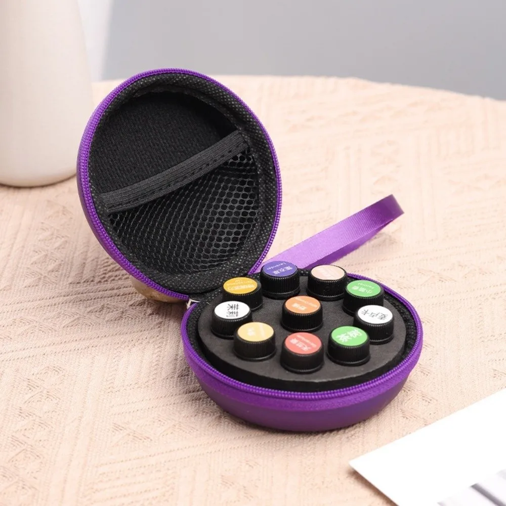 10 Bottles Capacity Essential Oil Storage Box Hard Shell 1-2ML Bottle Travel Essential Oil Case Shockproof Zipper Closure