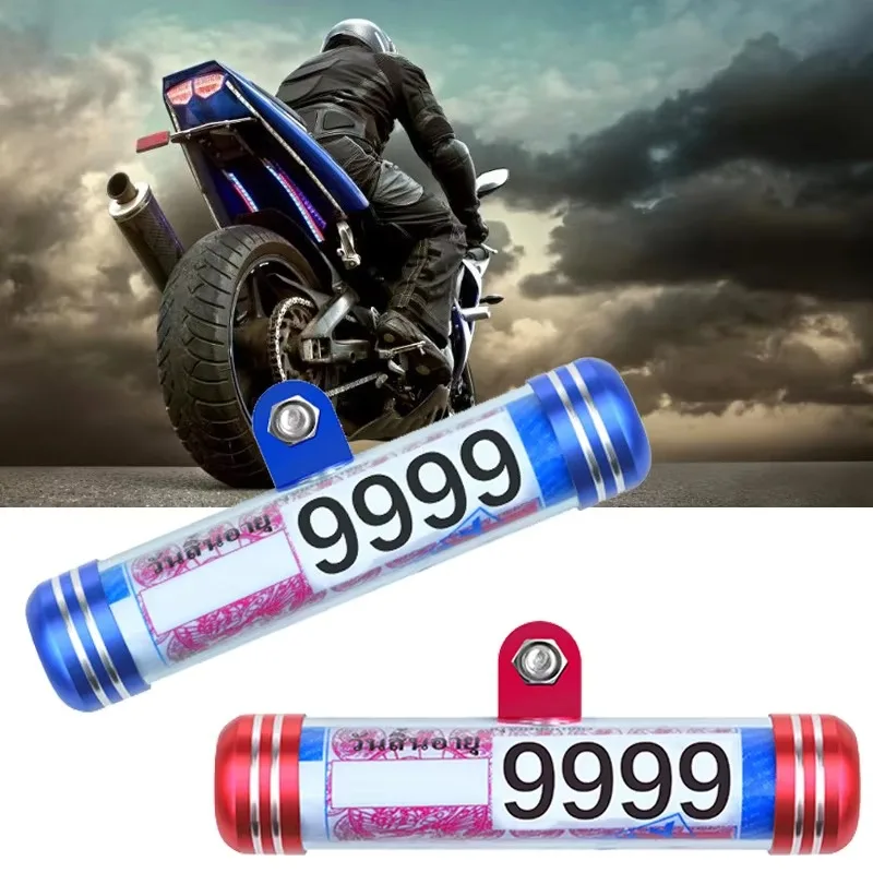 1pc Motorcycle Motorbike Tube Tax Disc Cylindrical Holder Frame License Plate