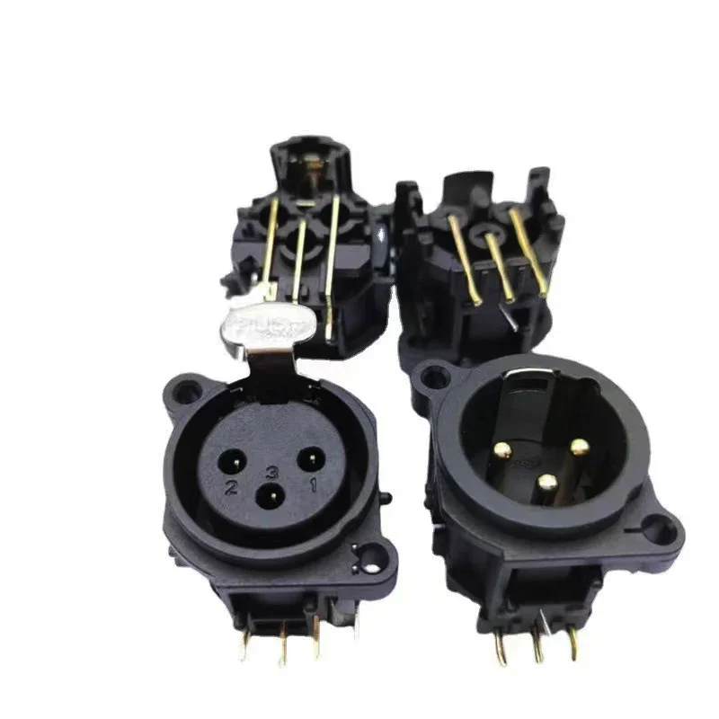 10Pcs 3Pin XLR Male/Female Panel Mount Metal Shell Nickel Plated 3 Poles XLR Socket Chassis MIC Microphone Connector