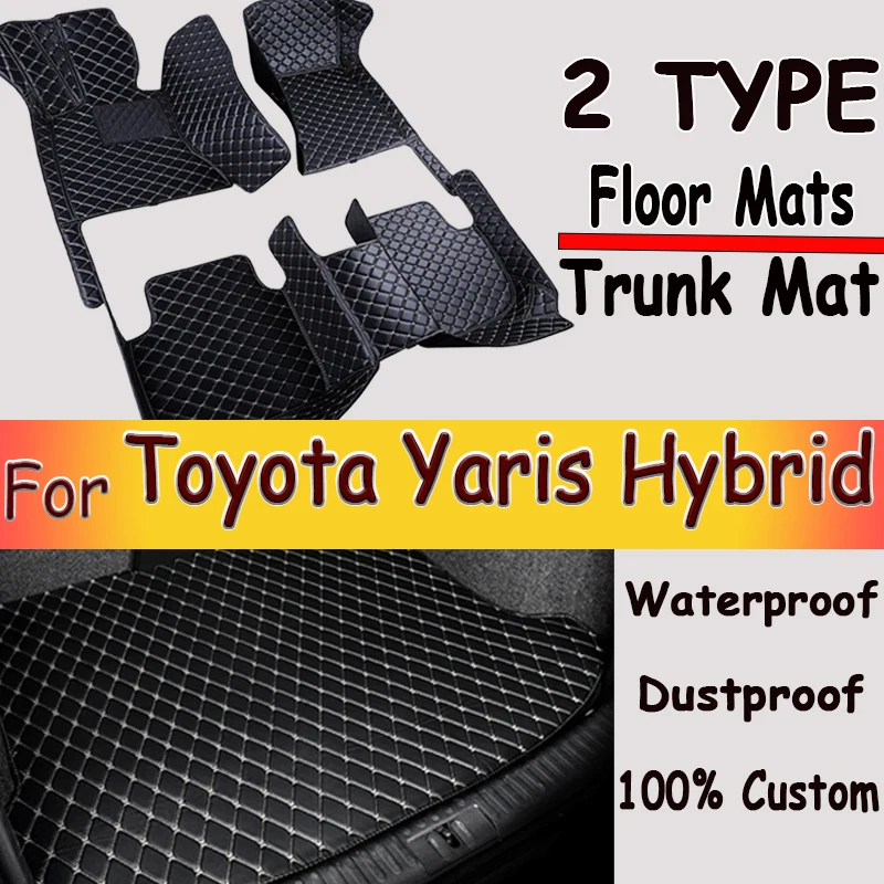 Car Floor Mats For Toyota Yaris Hybrid Mazda2 Hybrid MXPH11 2021 2022 2023 Waterproof Protective Pad Floor Cover Car Accessories