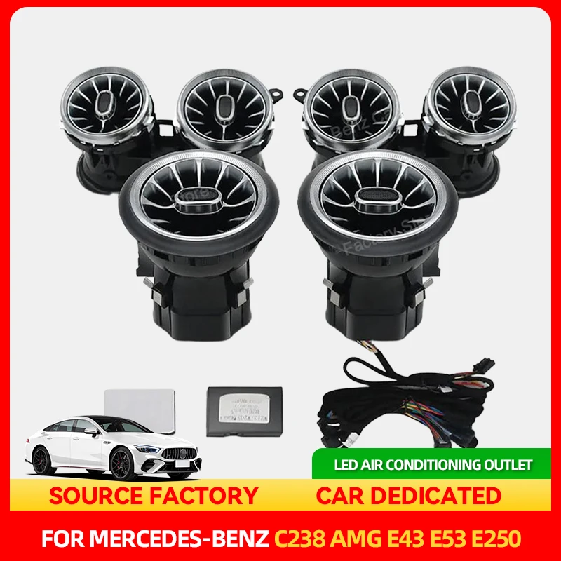 

Внутренние наклейки, 64 цвета, светодиодные вентиляционные отверстия, 3D вращающийся высокочастотный динамик для Mercedes Benz C238 E Coupe AMG E43 E53 E250 Интерьер A