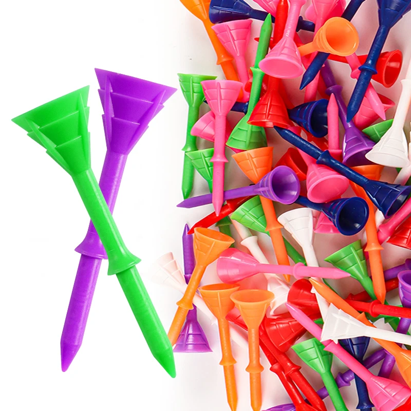 Durable Plastic Golf Tees with Big Cup Value 50 Pack, 3 1/4