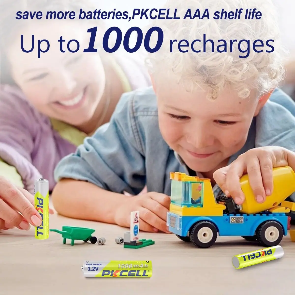4/8PC PKCELL AAA NIMH Batteria ricaricabile 3A 1000mah 1.2V NI-MH AAA Batterie ricaricabili aaa fino a 1000 volte circolari