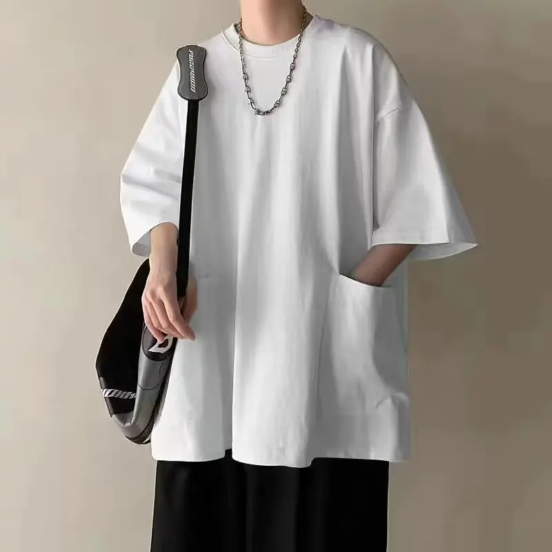 T-shirt Men's Short-sleeved Oversize Trend 7 Points 320g Heavy T-shirt 2026 Summer