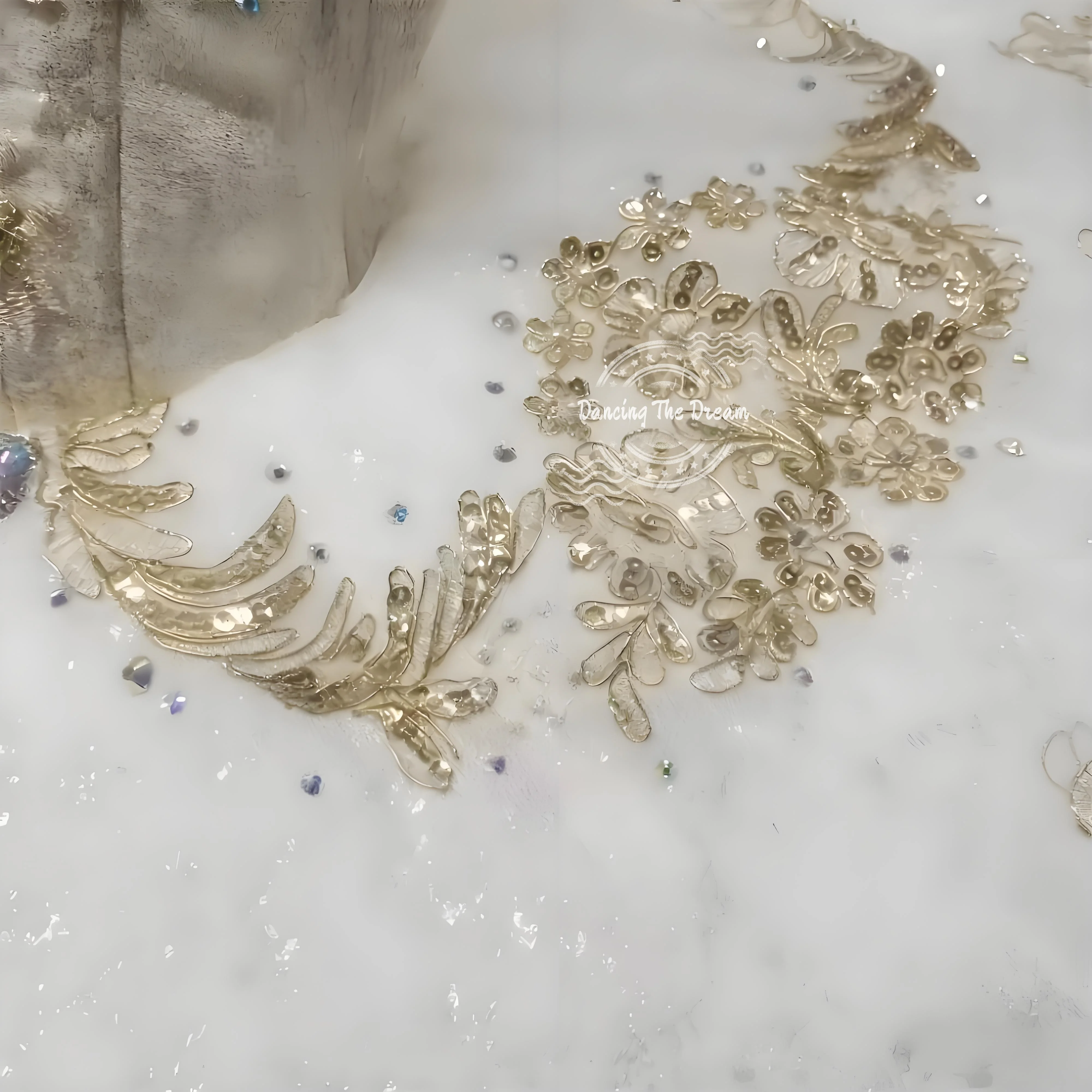 Gaun Pertunjukan Balet Mewah Anak-anak Putih Emas Kostum Tari Elegan untuk Anak Perempuan