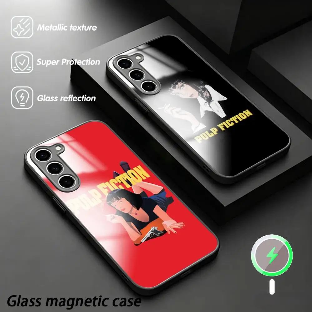 Pulp Fictions Classic movies poster Phone Case For Samsung S26 S25 S24 S23 S22 S21 Plus Ultra Fold A Glass Magnetic Case