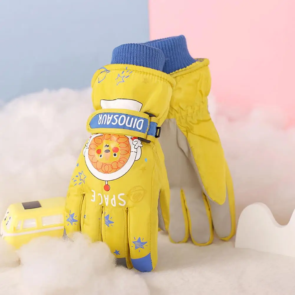 Gants de ski chauds et imperméables avec doublure en peluche douce pour enfant, mitaines idéales pour les jeunes en bas âge, collection hiver