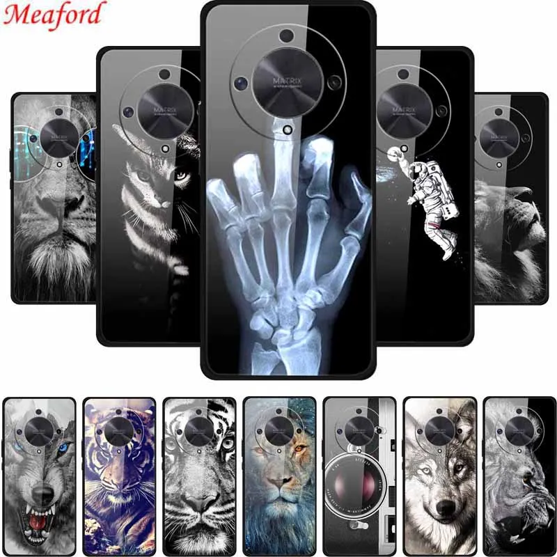 For Honor X9b Glass Case Soft Bumper Hard Tempered Glass Back Cover Case For Honor X9b Phone Case Cover HonorX9b X 9 b 9b 6.78