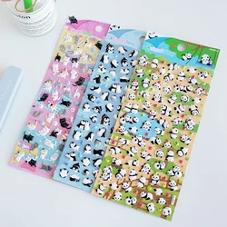 Sweet Cartoon Animal Scrapbook Journal Sticker Relief Kawaii Cat Panda Stationery Sticker DIY Decor Luggage Stationery Sticker