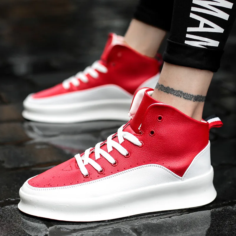 Fashionable Men's Sports Shoes, Mid High Top Men's Thick Soled Non Slip Walking Shoes, Casual and Trendy Sports Board Shoes 2025