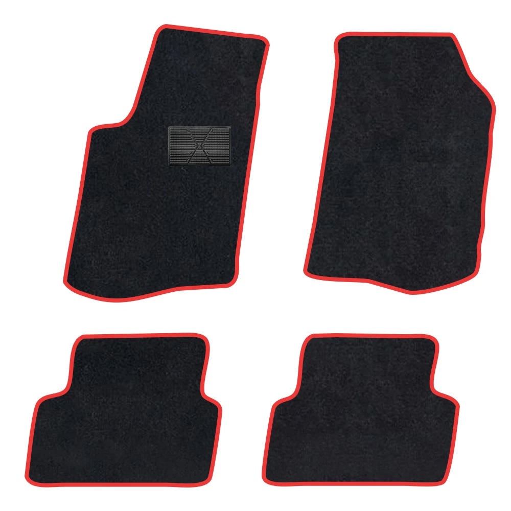 Car Floor Mat For Chevrolet aveo Sonic 2012–2020 T300 Holden Barina  Polyester suede Anti Slip black Backing red Binding Trim