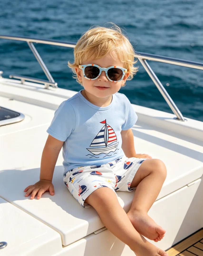 

Toddler Boys 0-2 Years Summer Holiday Clothes Set Soft Short Sleeve Onesie Bodysuit Printed Shorts Infant Vacation Casual Wear