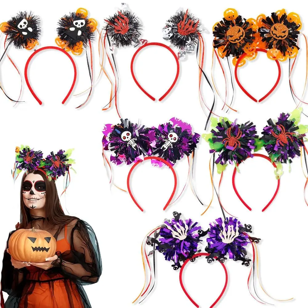 الخفافيش هالوين العصابات الشعر الجمجمة شريط شرابة هالوين الشعر هوب اليقطين الحرف اليدوية الخفافيش الهيكل العظمي عقال صور الدعامة