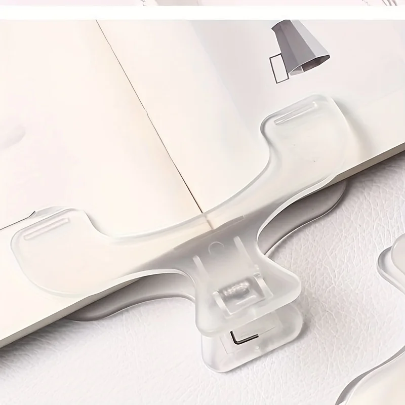 قطعة واحدة من مشبك الورق البلاستيكي الشفاف، مشبك مكتب متين، حامل صفحة الكتاب القوي، ورق دفتر الملاحظات، اللوازم المكتبية، منظم المكتب #1