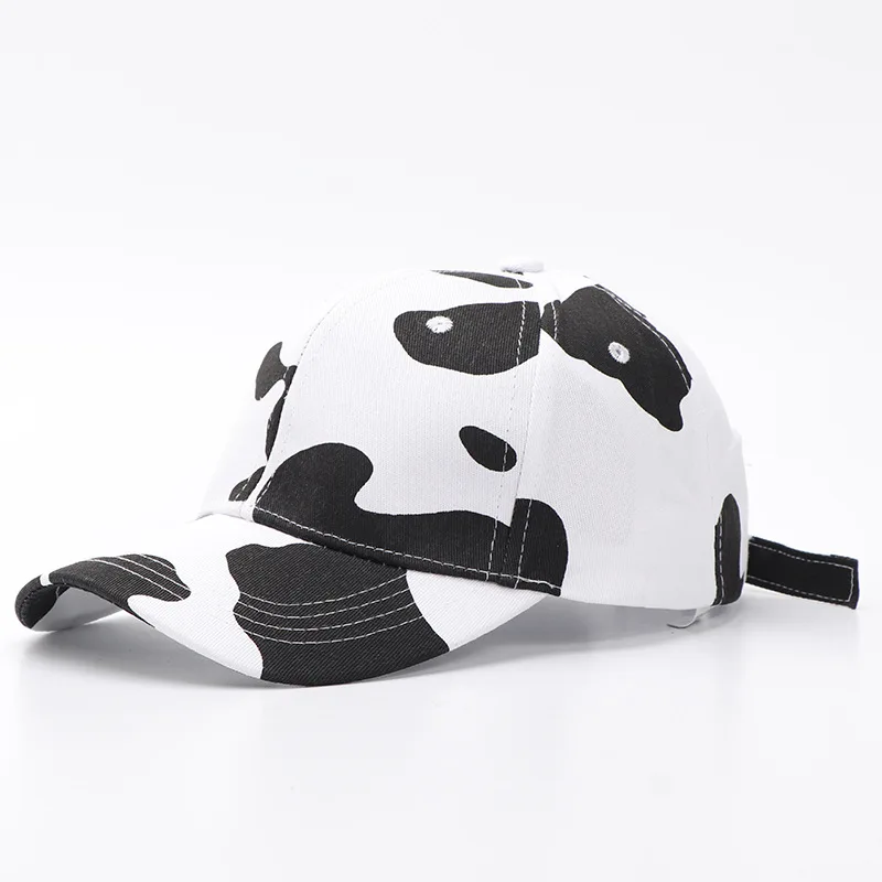 Fashion Baseball Cap with Cow-Zebra Print Curved Bill Duckbill Hats For Women Men Snapback European And American Design Dad Hat