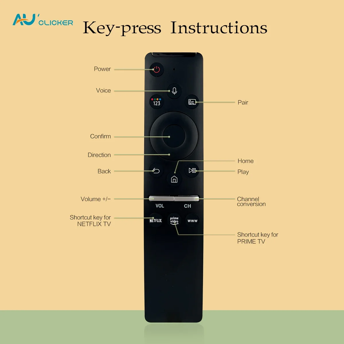 BN59-01312F new voice replacement remote control suitable for Samsung smart TVs, with magic voice, suitable for various Samsung