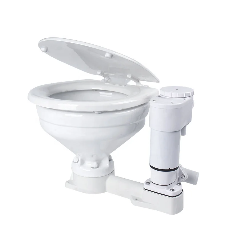 Boat Toilet Camping Car Yacht Toilet Lounge Car Sailing Vessel Special Manual Electric Toilet Vehicle-borne Ceramic