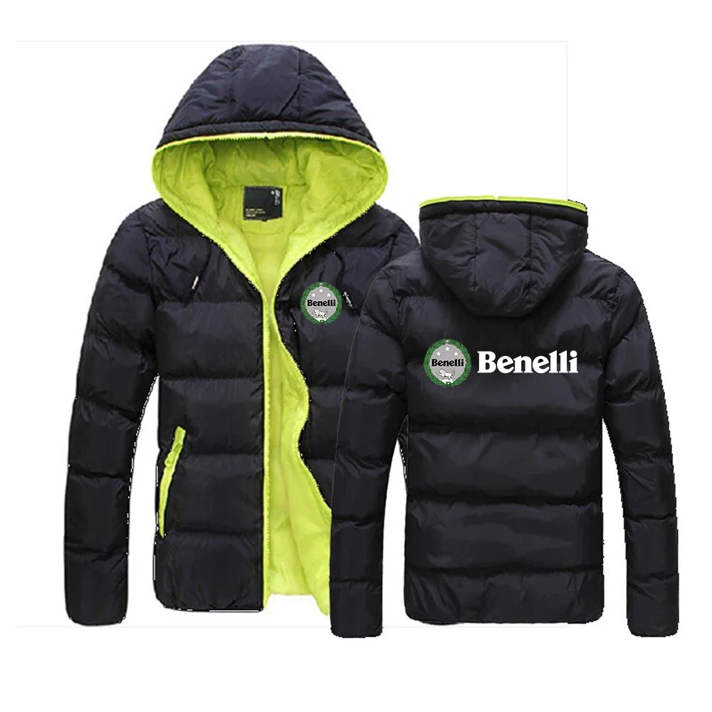 

Benelli Printed Winter Men's Brand 2024 New Keep Warm Thick Cotton Padded Jackets Casual Solid Color Comfortable Hooded Coats