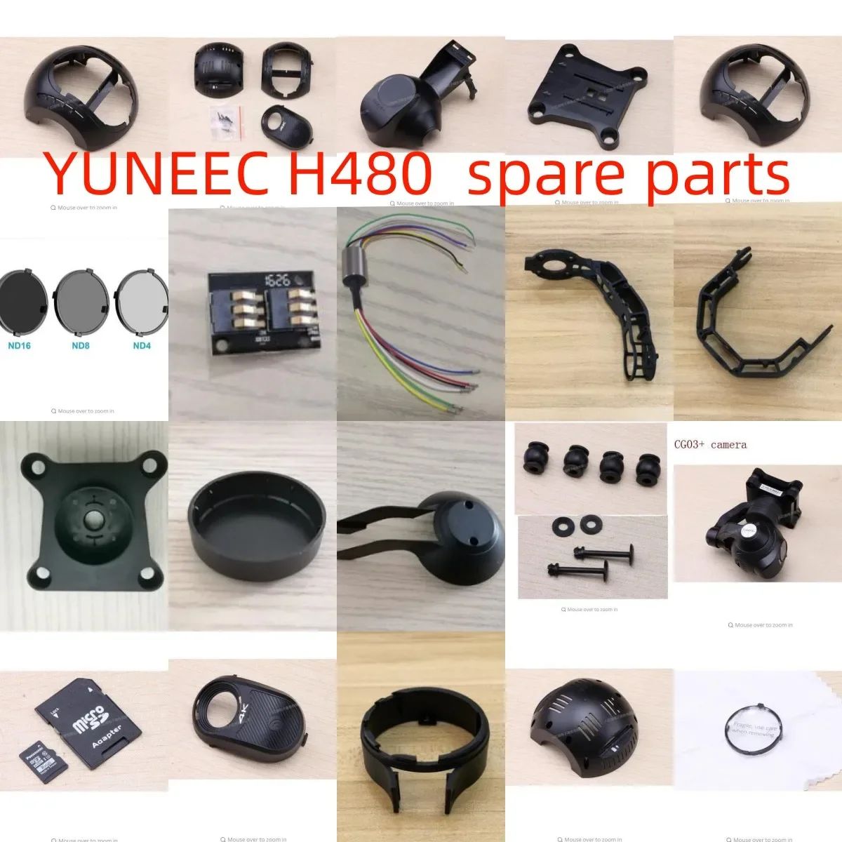 YUNEEC   H480 Quadcopter Spare Parts CGO3+ PTZ Camera Parts Rubber Shock Absorber Anti-trip Filter PTZ Frame Cover