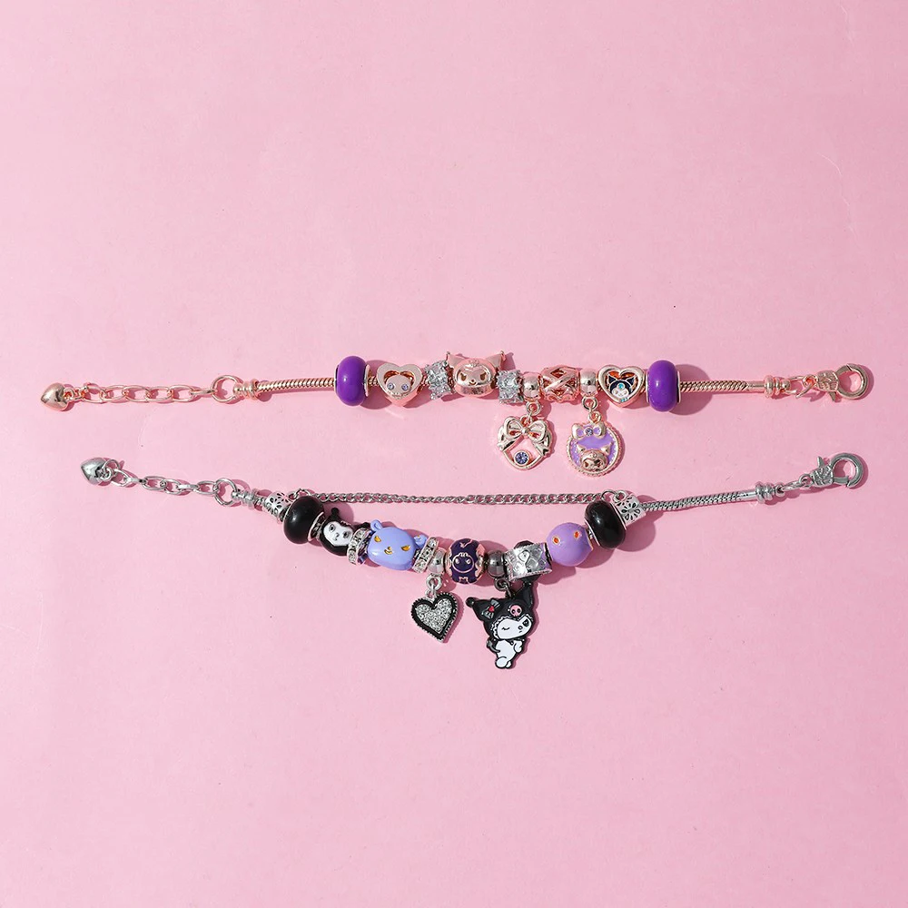 Caja ciega sorpresa de cuenta regresiva de 24 días, serie Kawaii Sanrio Kuromi, cuentas hechas a mano, accesorios creativos DIY, regalo de Navidad