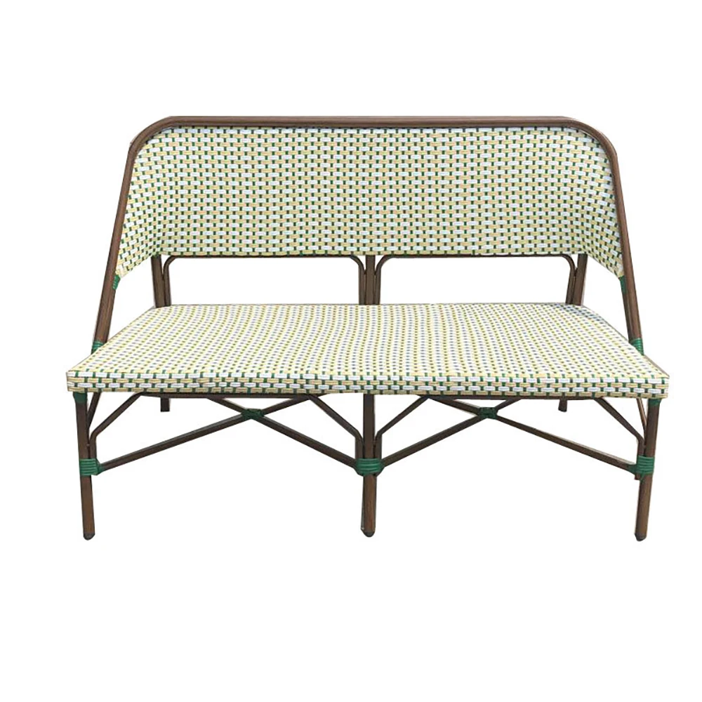 

Patio Loveseat Bench Chair for All Weather Outdoor use with Hand Woven Wicker and Frame