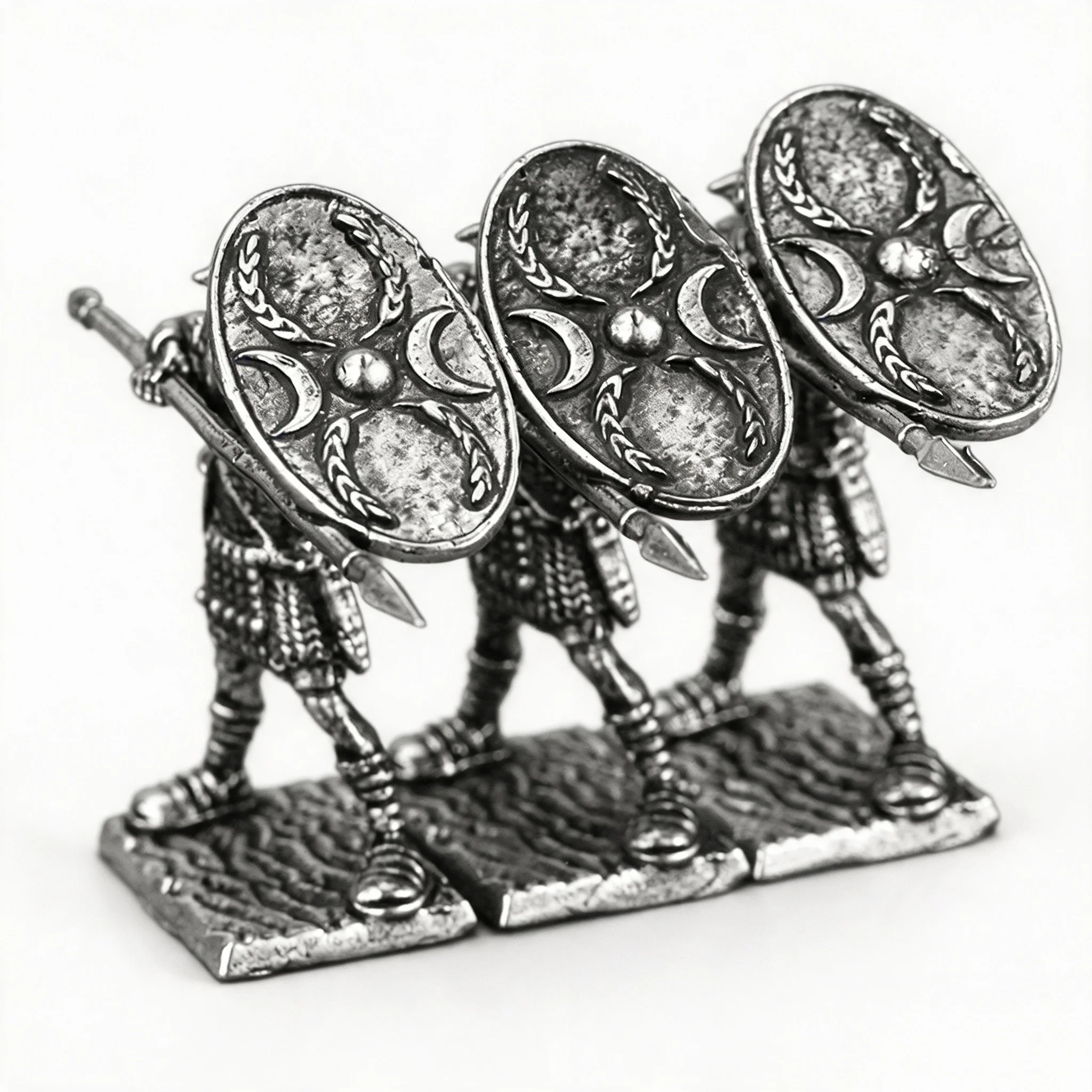 Unpainted Roman Legion Model Metal Military Soldier Spear Phalanx Figure Tabletop Game Desktop Car Decor Collectible