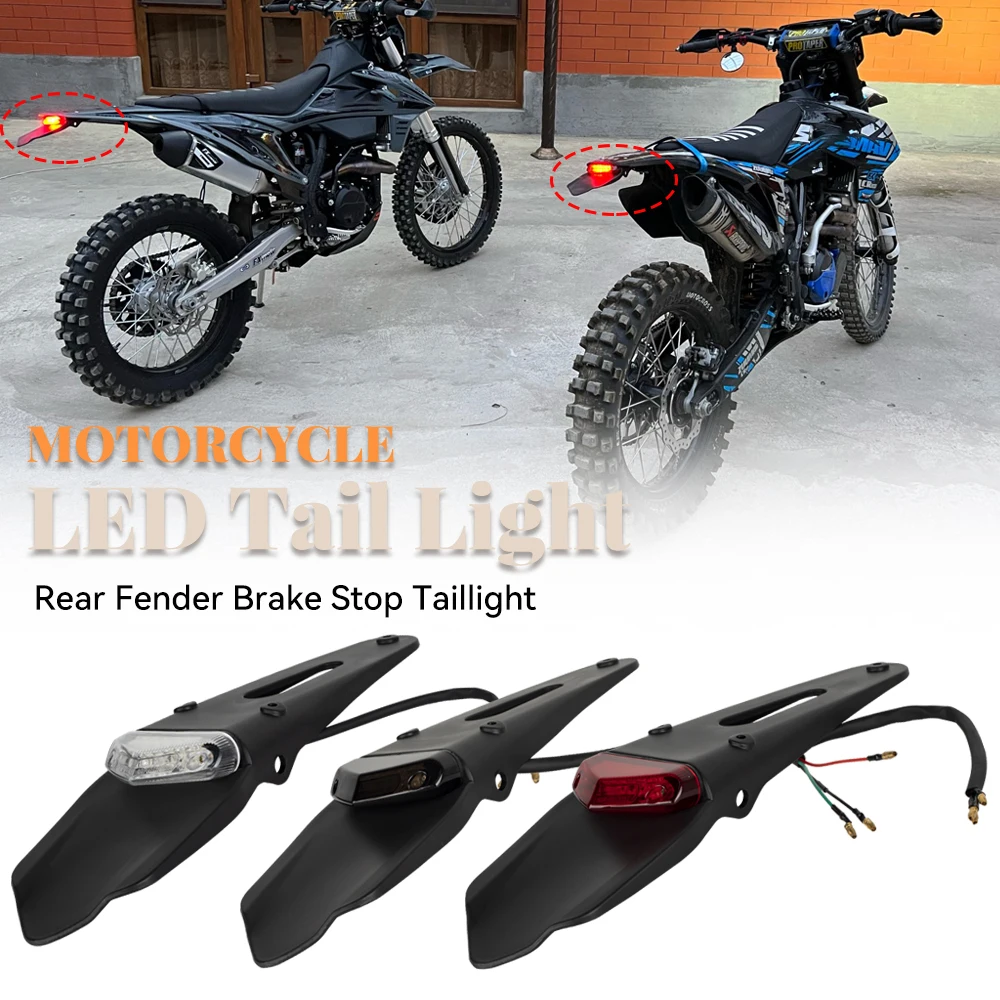 

Мотоциклетный задний крыло, кронштейн номерного знака, задний фонарь для мотоцикла, эндуро, внедорожный велосипед, Kawasaki, стоп-сигнал Honda