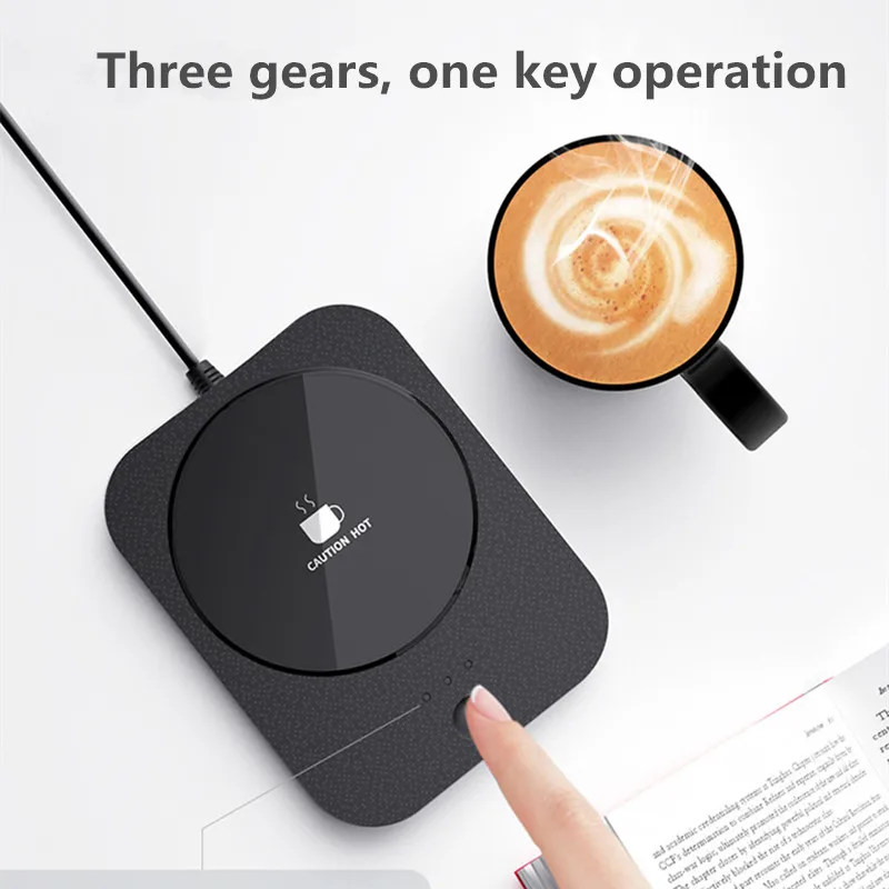 USB カップウォーマーコーヒーミルクティーウォーターマグヒーター温度調節可能な加熱コースターホームオフィス冬自動加熱