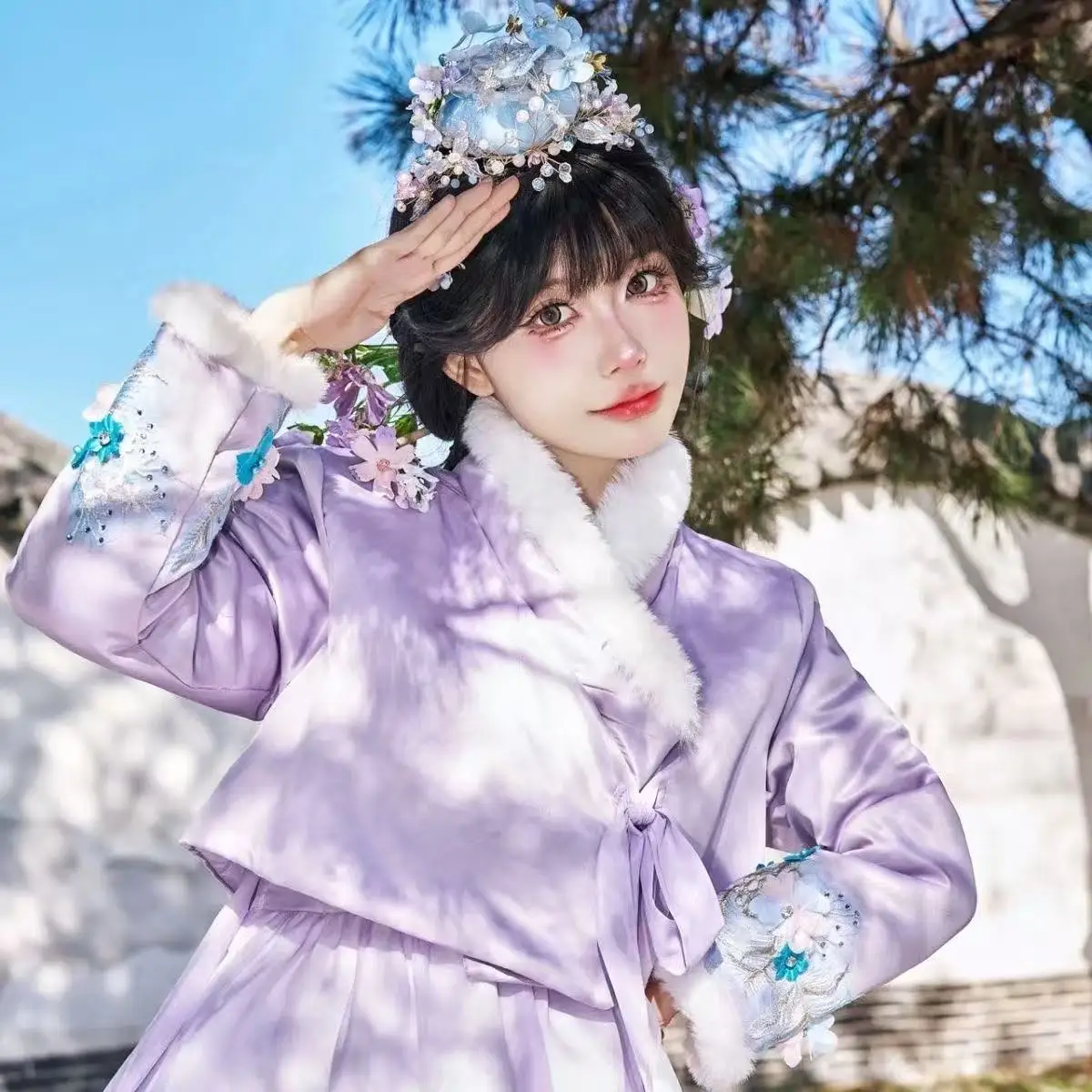 Inverno engrossar algodão hanbok topos roupas tradicionais coreanas femininas high-end ano novo casaco quente festivo roupas de neve feminino