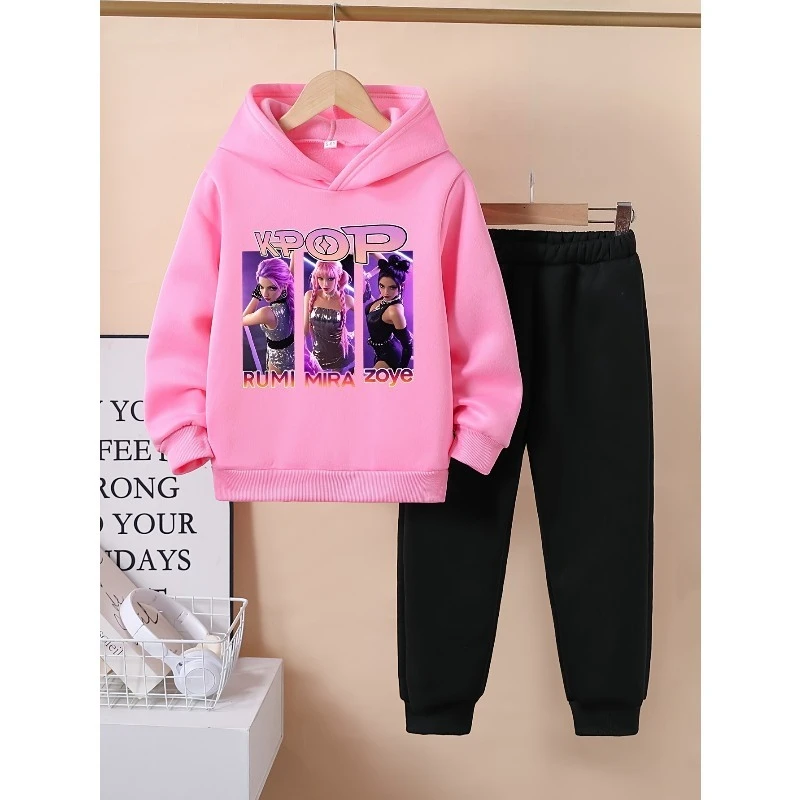 Ensemble sweat à capuche et pantalon imprimés en 3D, mode automne et hiver KPOP Anime Sweet Cool Girl, sport de loisirs en plein air