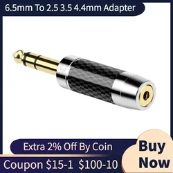 6.5mm To 2.5 3.5 4.4mm Jack Audio Converter Carbon Fiber Decoding Headphone Adapter 6.35 Earphones Male Female Connectors