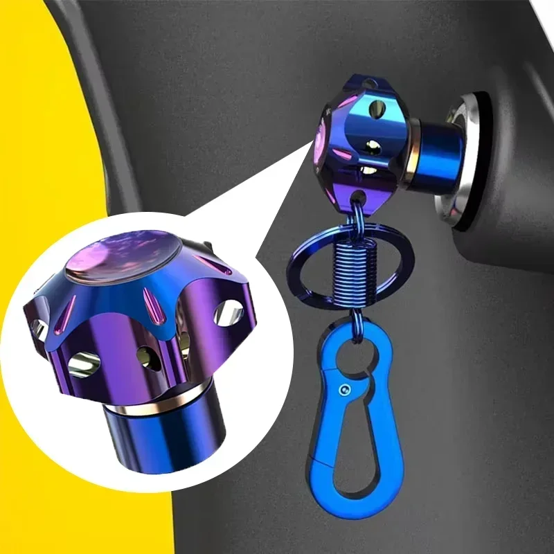 Universal Motorcycle Car Key Head Decoration Modified Key Cover Blue Purple Aluminum Alloy Titanium Burn Hexagon Gear Key Bit