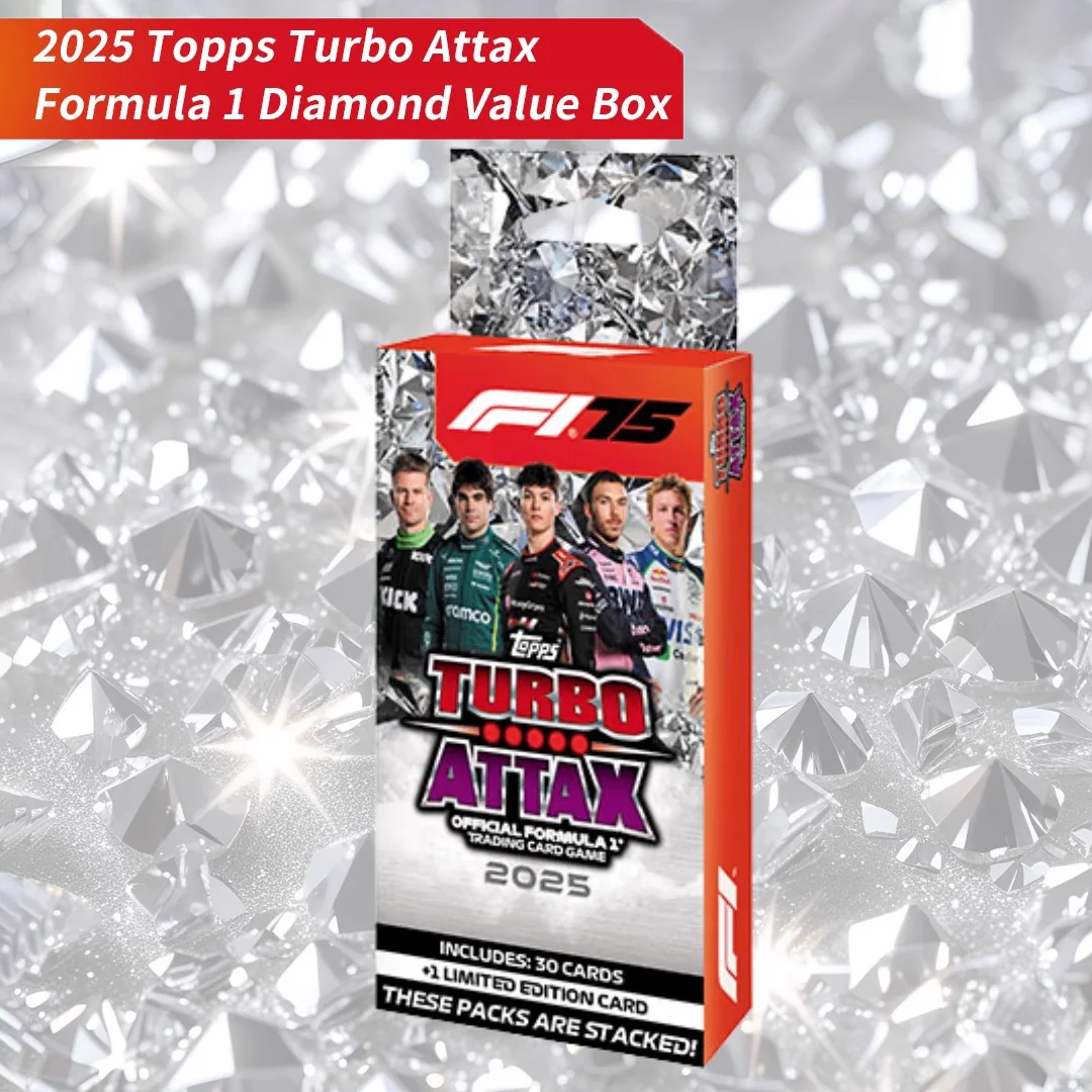 

2025 Topps Turbo Attax F1 Formula 1 Value Box Mega Tins Trading Packs Коробка Коллекционная карта, включая коллекцию ограниченного выпуска