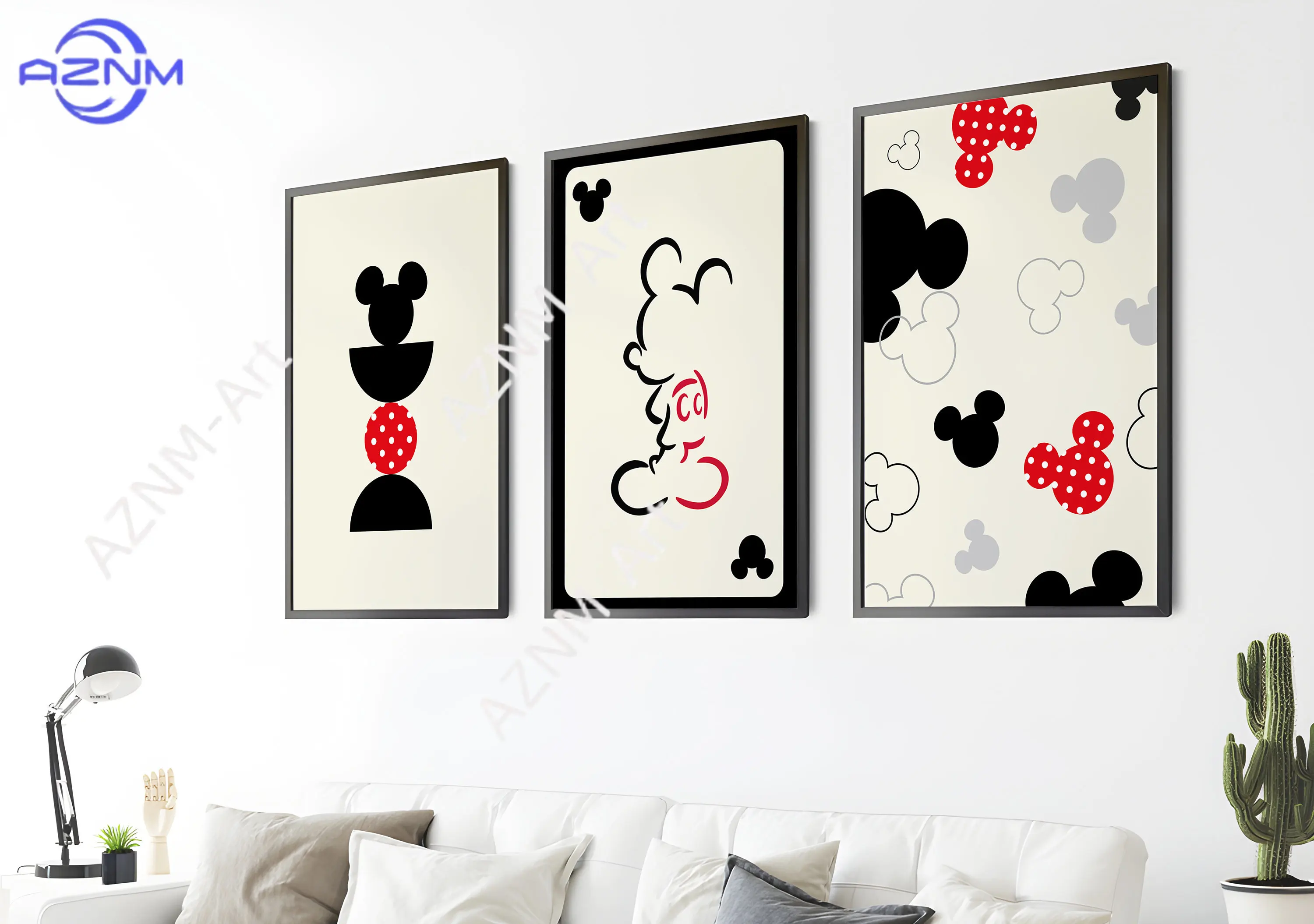 1PC/3PCS Mickey Wall Art, Boy Nursery Art Prints, BabyBoy Po