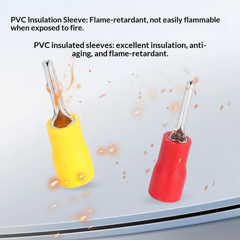 Needle Pre-insulating wire Terminal PTV1.25/2-10/5.5-13 Pin Terminals Pure Copper Electrical Wire Crimp Terminals Lug Connector
