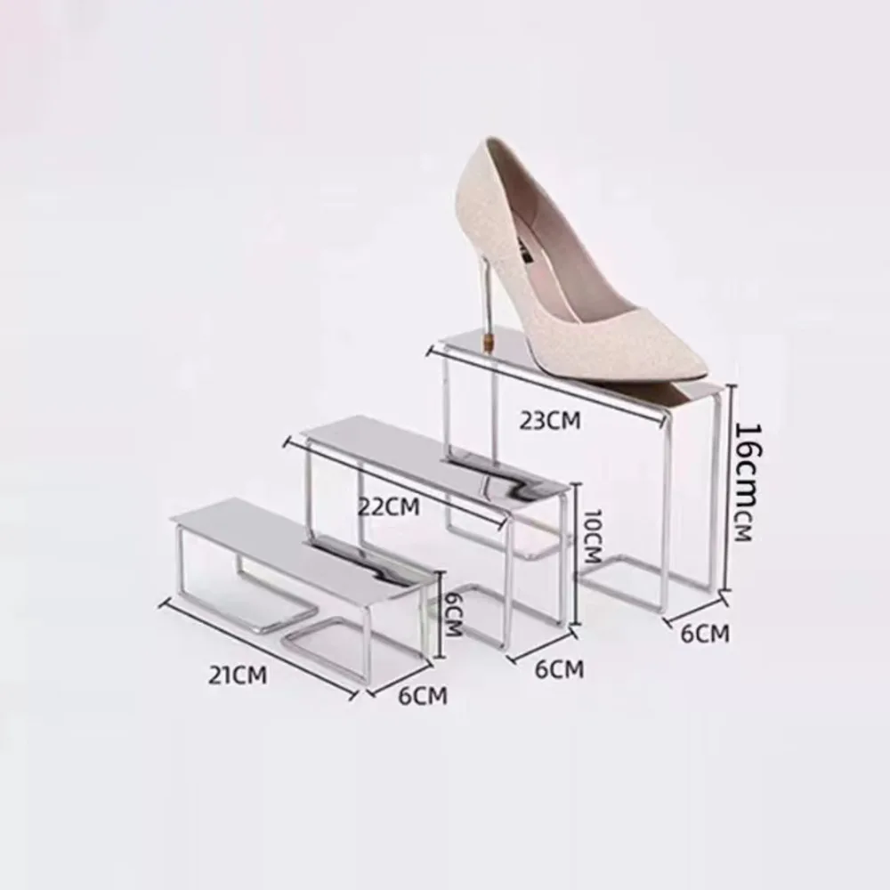

3pcs/ Set Window Display Rack Stainless Steel Shoe Display Rack Shoe Rack Mall Bag Display Rack