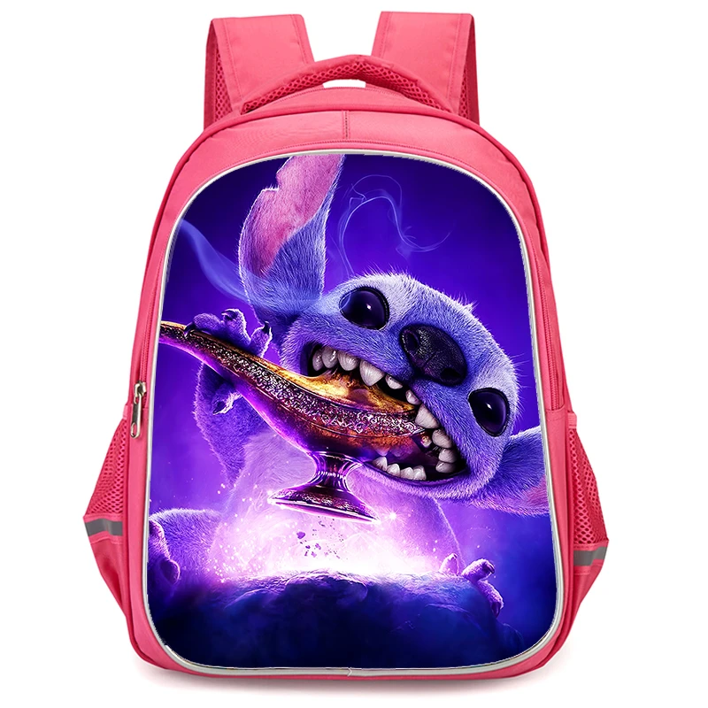 

Girls School Backpack with Double Zipper Pocket,Pink Cartoon Stitch School Bags,Durable 16-in Kids Bags for Pupil Students