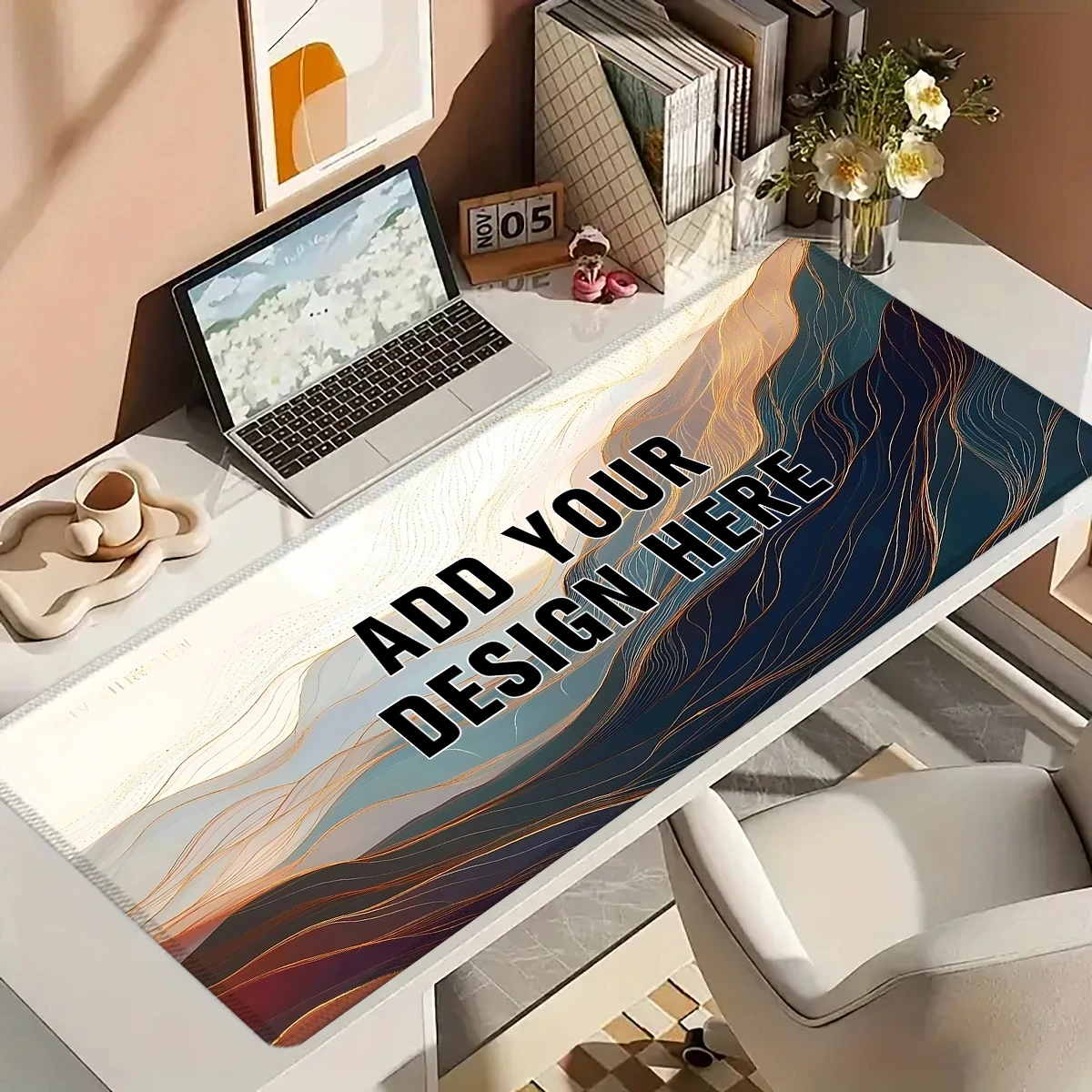 Gaming Desk Mat - แผ่นรองโต๊ะทำงานแบบมีรูปภาพส่วนตัว แผ่นรองเมาส์ขนาดใหญ่แบบปรับแต่งได้ แผ่นรองเมาส์สำหรับเล่นเกม อัพโหลดรูปภาพของคุณเอง ของขวัญสำหรับบ้านและสำนักงาน